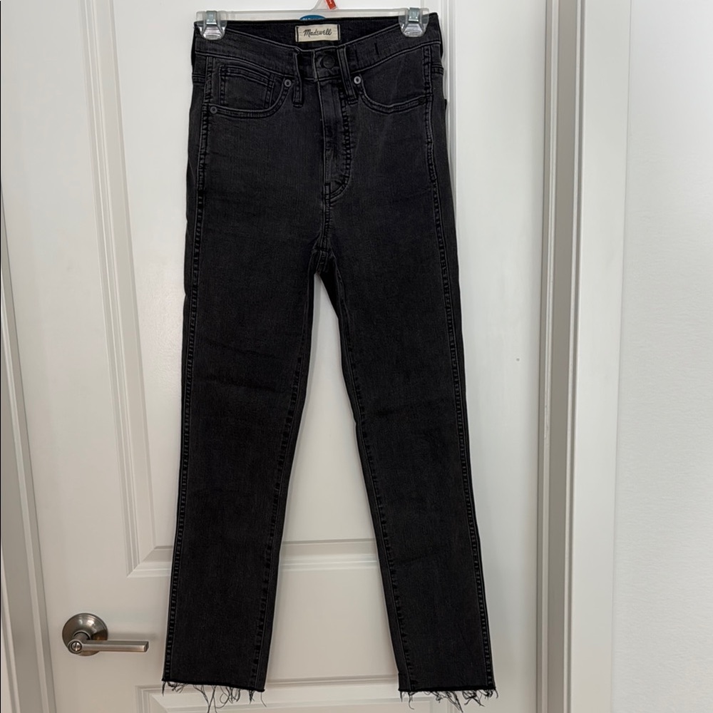 Madewell Stovepipe Black Straight Leg Jeans